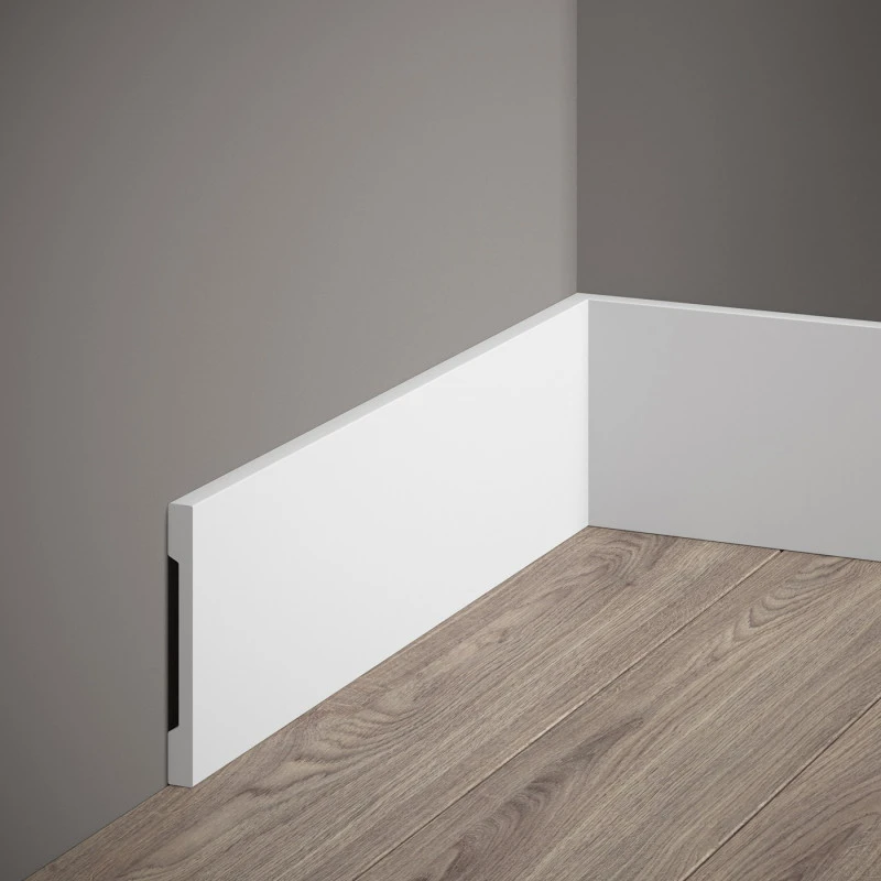 Plinta duropolimer MD013 10x1x200 cm, alba, minimalista, inalta