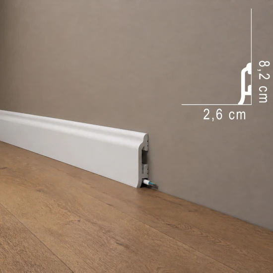 Plinta decorativa lata 8.2 X 2.6 X 200 CM, profil duropolimer MD8300 - clasic & elegant