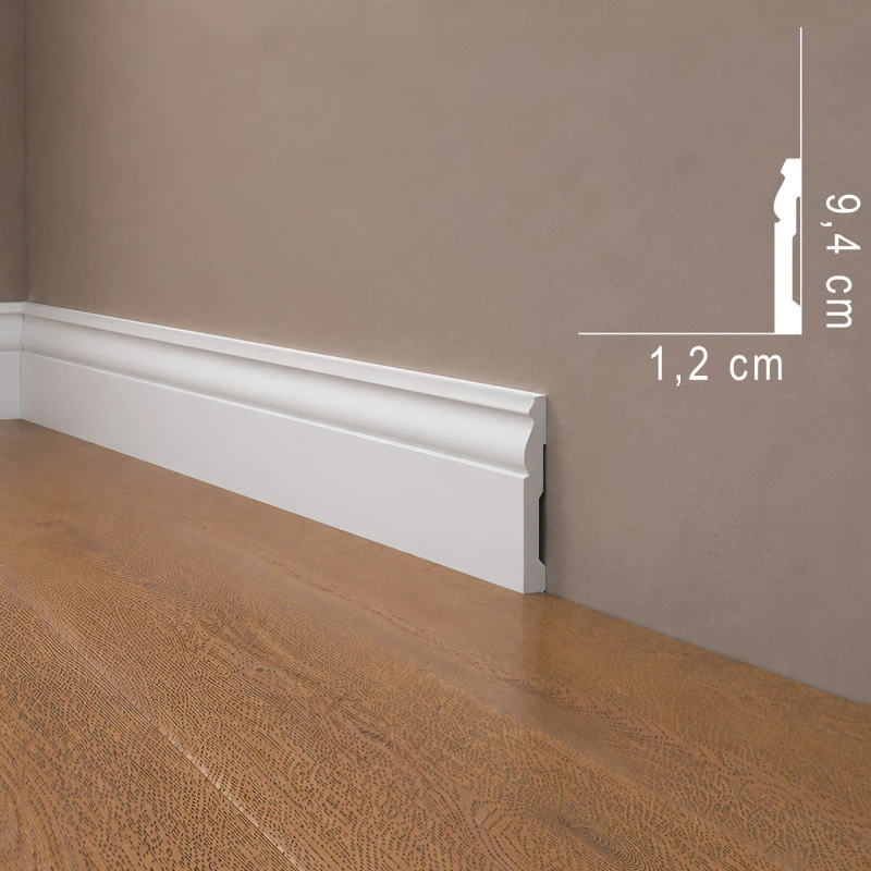 Plinta clasica 9.4 X 1.2 X 200 cm MD094, profil duropolimer Mardom Decor subtire / ingust