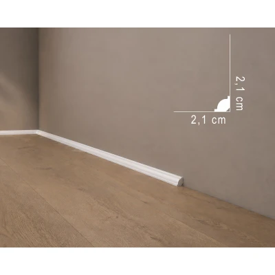 Plintă MD001 polimer rigid alb 2.1x2.1x200 cm rotundă MARDOM DECOR