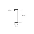 Plinta inox negru lucios 80 X 20 X 2700 mm | P8020NO