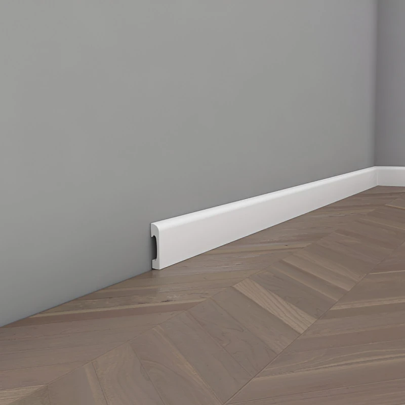 Plinta decorativa 4,9x1,5x200 cm, polimer rigid, alba, vopsibila, Mardom MD004, minimalista