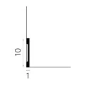 Plinta duropolimer MD013 10x1x200 cm, alba, minimalista, inalta