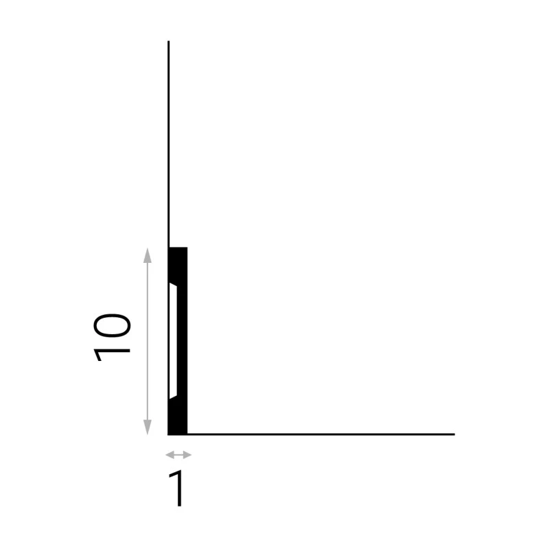 Plinta duropolimer MD013 10x1x200 cm, alba, minimalista, inalta