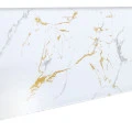 Plinta decorativa Gold White WP08 14x79x2000 mm, aspect marmura Calacatta Gold din Polimer Dur