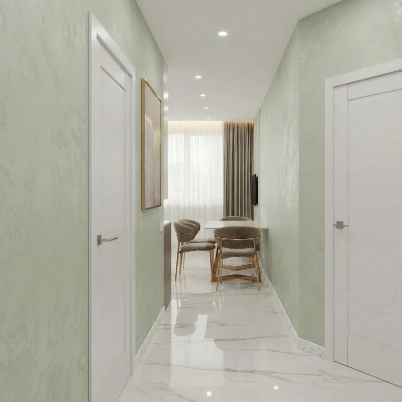 Plinta decorativa Gold White WP08 14x79x2000 mm, aspect marmura Calacatta Gold din Polimer Dur