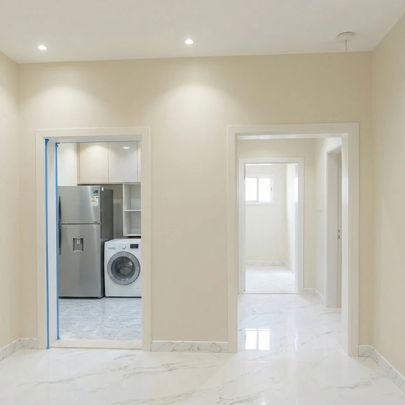 Plinta decorativa Gold White WP08 14x79x2000 mm, aspect marmura Calacatta Gold din Polimer Dur
