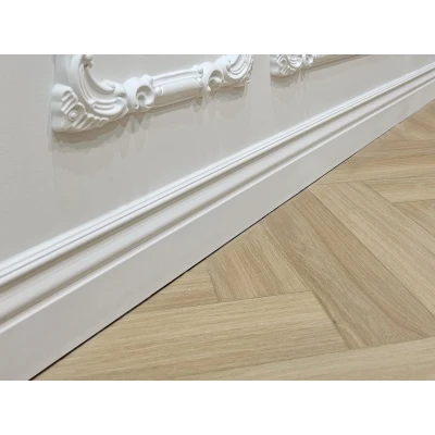 Plinta decorativa 12x1.5x200 cm, polimer dur, alba, vopsibila, Mardom MD095, eleganta MARDOM DECOR