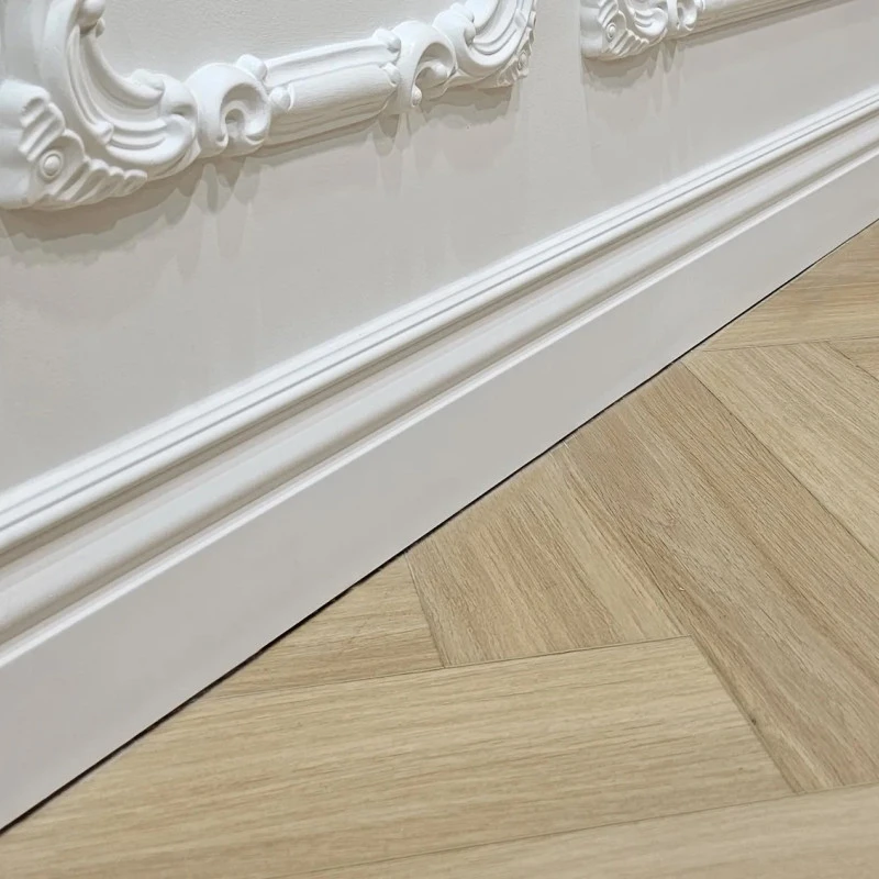 Plinta decorativa 12x1.5x200 cm, polimer dur, alba, vopsibila, Mardom MD095, eleganta