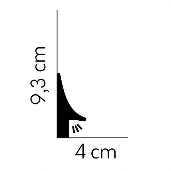 Plintă Decorativă pentru Parchet cu LED QL007 9.3x4x200 cm