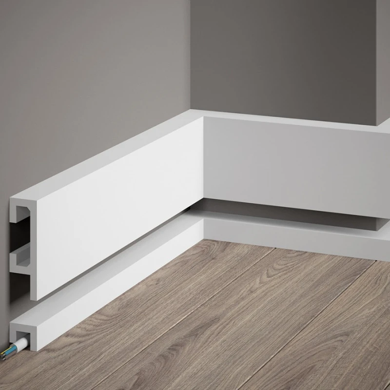 Plinta decorativa 2x2,5x200 cm, polimer dur, alba, vopsibila, Mardom QL021