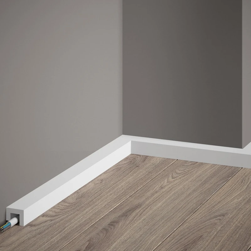 Plinta decorativa 2x2,5x200 cm, polimer dur, alba, vopsibila, Mardom QL021