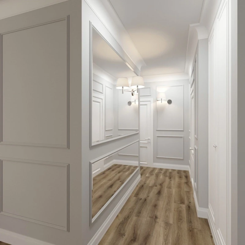 Plinta decorativa 14.4x1.5x200 cm, polimer rigid, alba, vopsibila, Mardom MD361