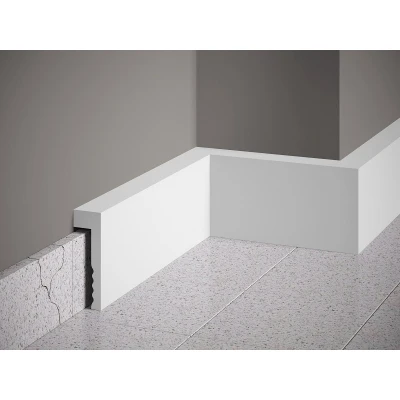 Plintă înaltă MD006 polimer rigid alb 10.1x2.3x200 cm modernă MARDOM DECOR