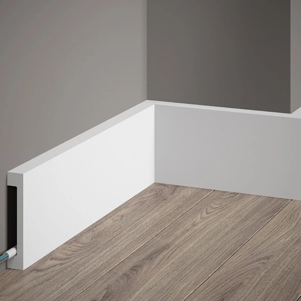 Plinta duropolimer MD009 10x1.7x200 cm, moderna, alba, vopsibila