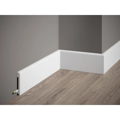 Plintă MD234 polimer dur alb 7.8x1.4x200 cm design minimalist MARDOM DECOR