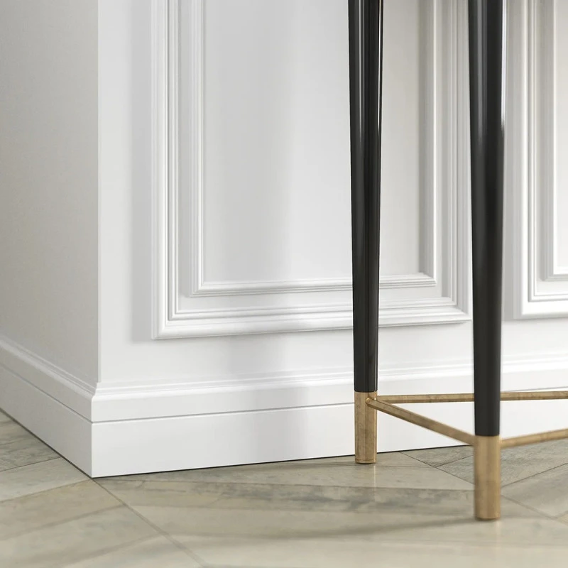 Plinta decorativa 10.8x1.6x200 cm, polimer rigid, alba, vopsibila, Mardom MD356, moderna