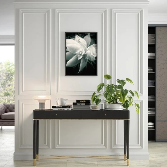 Plinta decorativa 10.8x1.6x200 cm, polimer rigid, alba, vopsibila, Mardom MD356, moderna