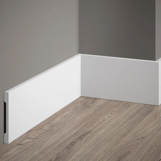 Plinta duropolimer MD013 10x1x200 cm, alba, minimalista, inalta