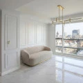 Plinta decorativa Gold White WP08 14x79x2000 mm, aspect marmura Calacatta Gold din Polimer Dur