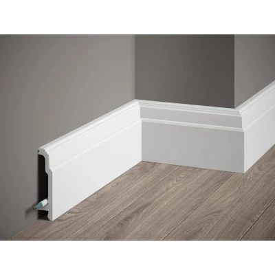 Plinta decorativa 10.6x2.3x200 cm, polimer rigid, alba, vopsibila, Mardom MD363 MARDOM DECOR