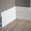 Plinta decorativa 14.4x1.5x200 cm, polimer rigid, alba, vopsibila, Mardom MD361