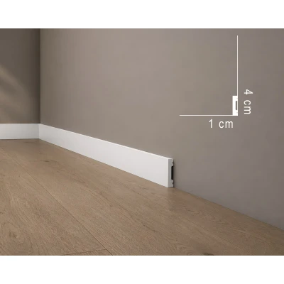 Plintă multifuncțională MD011 polimer rigid alb 4x1x200 cm MARDOM DECOR