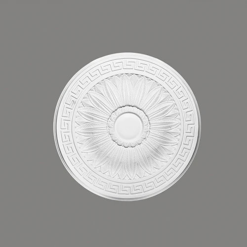 Rozeta clasica, model floare, din poliuretan alb, 51,4 cm, B3020