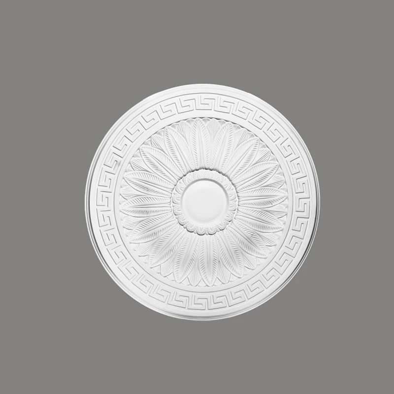 Rozeta clasica, model floare, din poliuretan alb, 51,4 cm, B3020