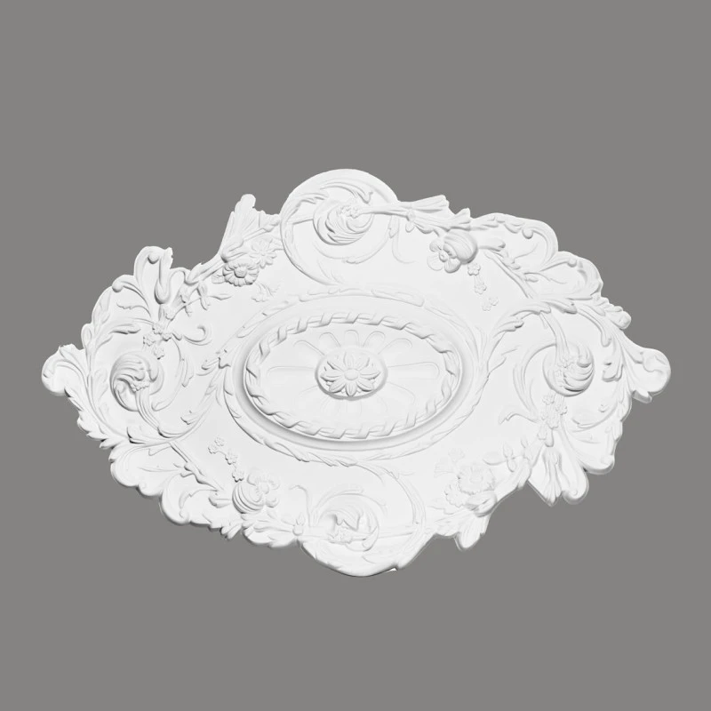 Rozetă Tavan B2021, Design Oval, Ornamente Florale, Elegant