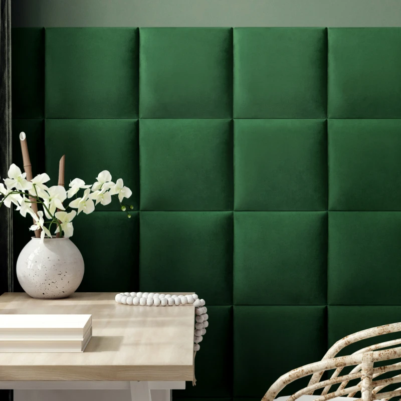 Panou tapitat BASIC 01-Patrat verde MO12 30x30