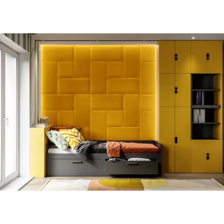 Panou tapitat BASIC 01-Dreptunghi galben MV48 60x30 Stegu