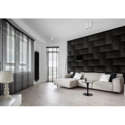 Panou tapitat BASIC 01-Dreptunghi negru K12 60x30 Stegu