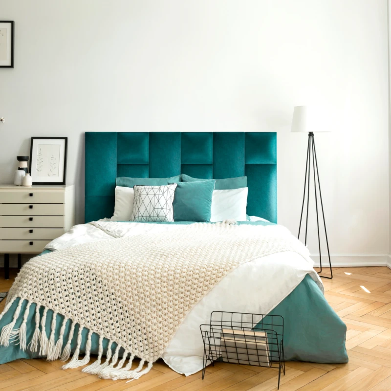 Panou tapitat BASIC 01-Dreptunghi albastru M12 60x30