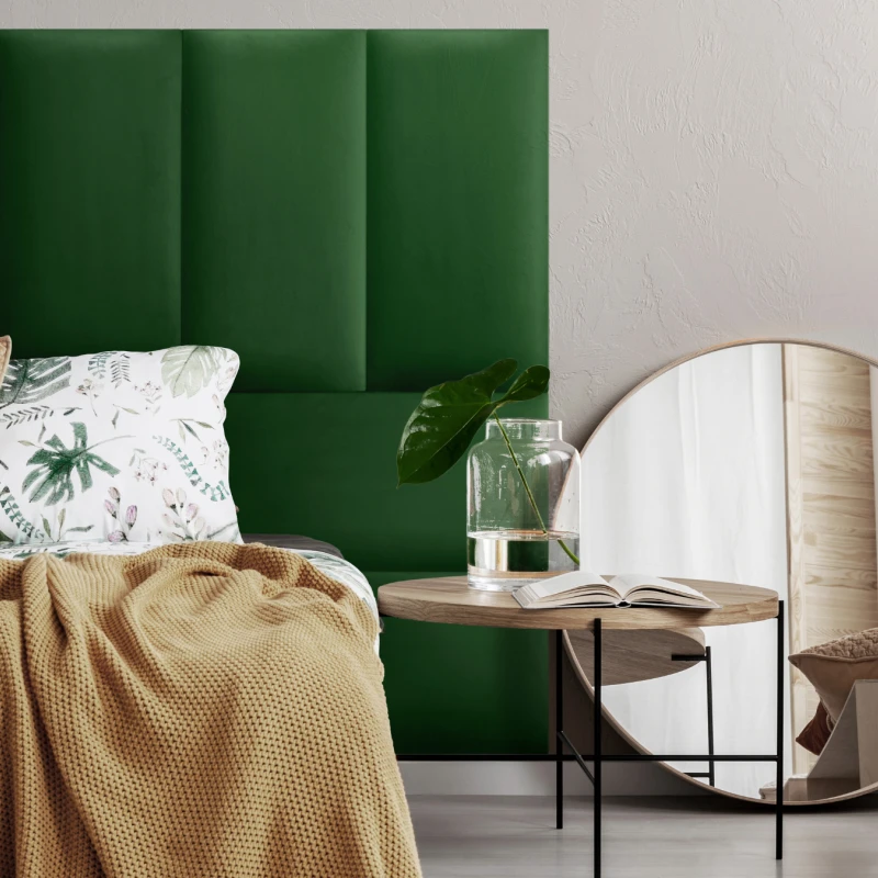 Panou tapitat BASIC 01-Dreptunghi verde MO12 60x30
