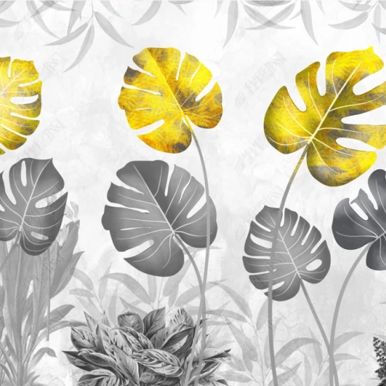 Fototapet fara imbinari Dream Tropical Leaves Gold