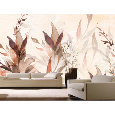 Fototapet fara imbinari Watercolor Leaves Premier Decor