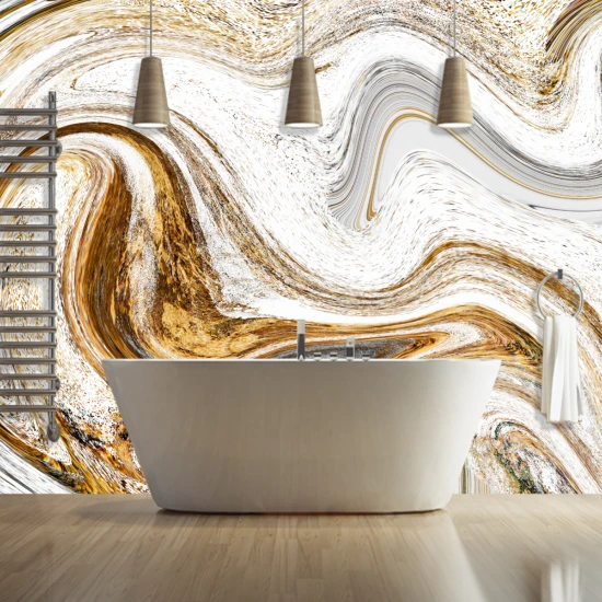 Fototapet fara imbinari Dream Golden Liquid Art