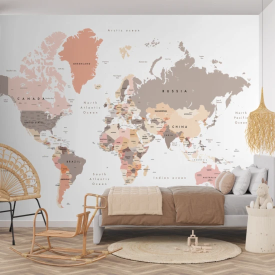 Fototapet fara imbinari Girl Map