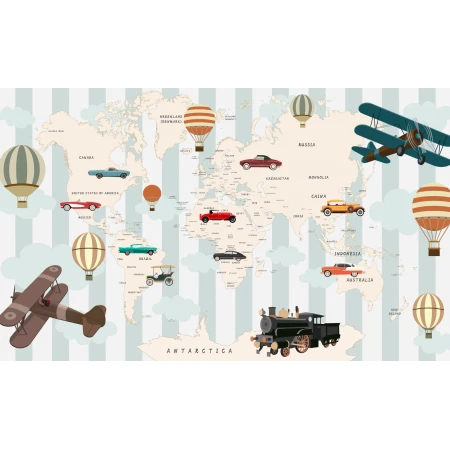 Fototapet fara imbinari Playful World Map Premier Decor
