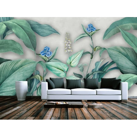 Fototapet fara imbinari Beautiful Tropics With Flowers Premier Decor