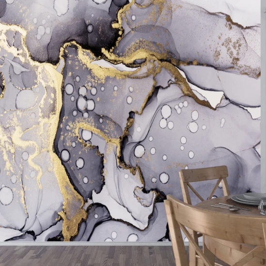 Fototapet fara imbinari Dream Sparkling Black And Background White Gold