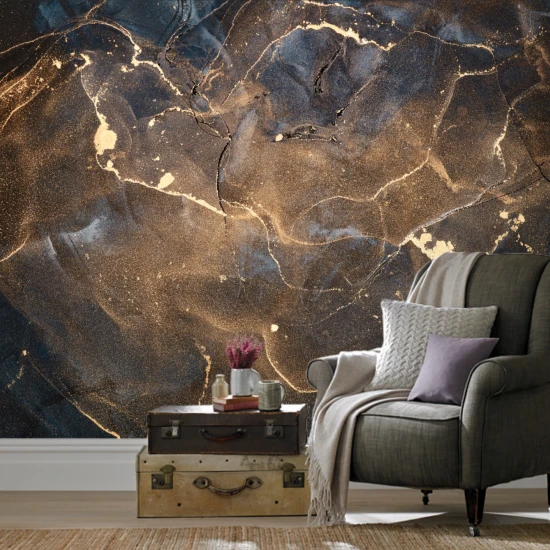 Fototapet fara imbinari Dream Black Galaxy Fluid Art