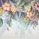 Fototapet fara imbinari Dream Butterflies With Tropical Flowers