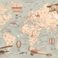 Fototapet fara imbinari World Fly Map - Camera Copilului