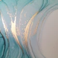 Fototapet fara imbinari Dream Saturated Turquoise With Golden Waves