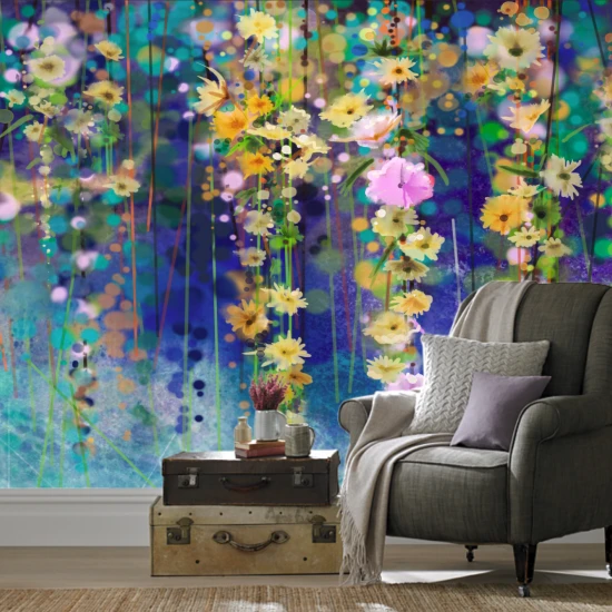 Fototapet fara imbinari Dream Painted Flowers