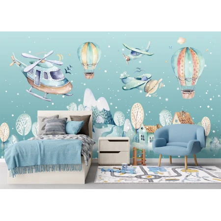 Fototapet fara imbinari Blue Snowy Mountains Premier Decor