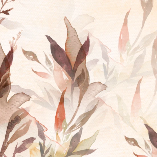 Fototapet fara imbinari Watercolor Leaves