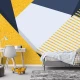 Fototapet Geometric Vlies 3D Albastru-Galben